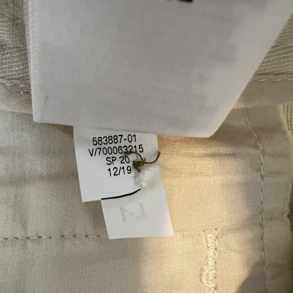 Converse Pants Womens 6 Ivory Linen Blend Cargo Hi Rise Utility Coastal Minimal - Picture 9 of 12